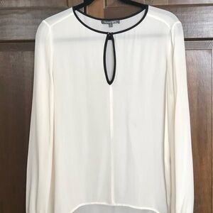 Michael Stars Silk Cream and Black Blouse